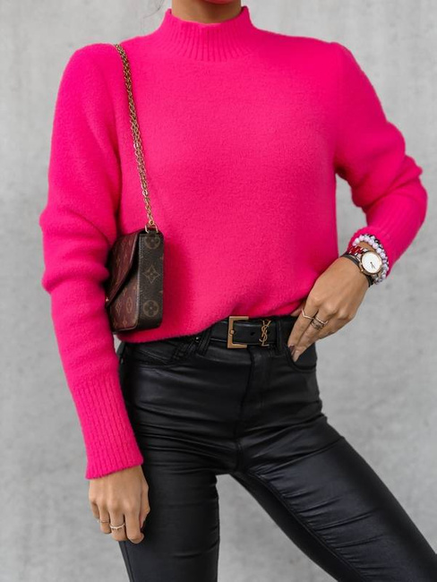 Sweter cocomore z półgolfem fuksja