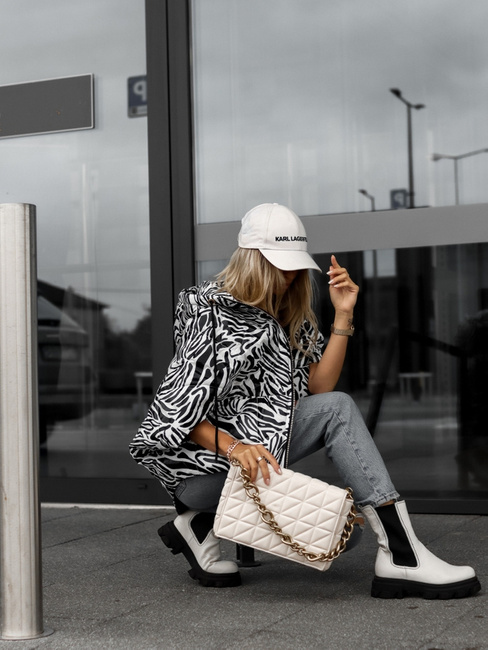 Kamizelka Cocomore bezrękawnik wzór zebra biało/czarna