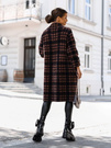 Długi kardigan płaszcz typu alpaka w kratę Cocomore