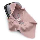 Einschlagdecke aus Waffelstoff für den Sommer 100% Baumwolle Baby Decke für Autositz Kuscheldecke Kinderwagedecke Für Kinderwagen Buggys z.B. Maxi Cosi Rosa Beige 3 Punkt Gurt (1038)