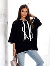 Sweter Cocomore luźna bluza z kapturem i napisami ciao czarny