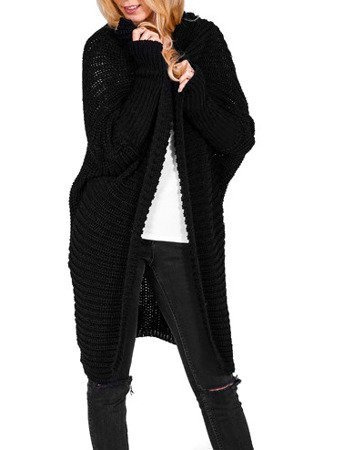 Langer Strick-Cardigan 665 - schwarz