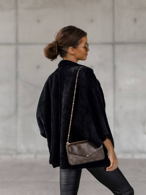 Krótka kurtka Cocomore alpaka rękaw 3/4 czarny