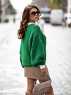 Luźny sweter Cocomore z szerokimi rękawami zielony