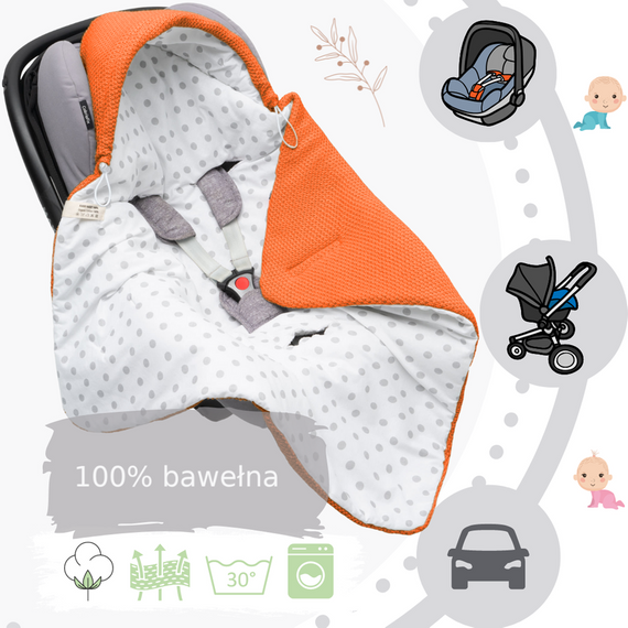 Einschlagdecke Babyschale StrickDecke 100% Baumwolle für Kinderwagen Buggys 1039