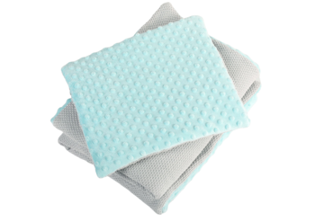 Mikos* Baumwolle und Minky| StrickDecke Kuscheldecke Krabbeldecke 75x100 mit Flaches Kissen: 30x30cm Hoch Qualität | Ideal als Kinderwagendecke 1002