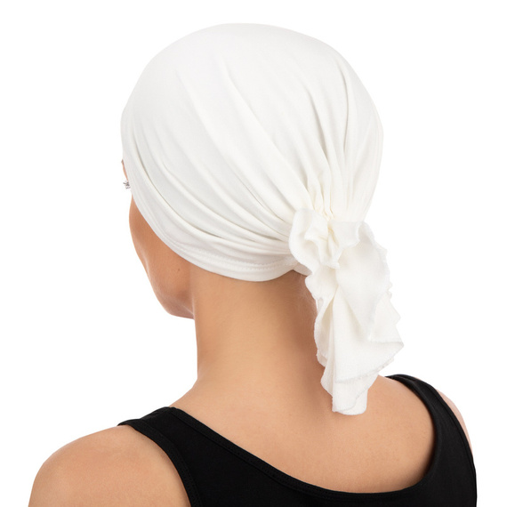 Mikos chustka chusta bambusowa czapka turban nakrycie głowy także po chemii chemioterapii 702 biały