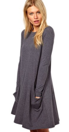 Tunika Longshirt Damen mit Taschen Kleid Minikleid S M L XL 36-44 Baumwolle 182