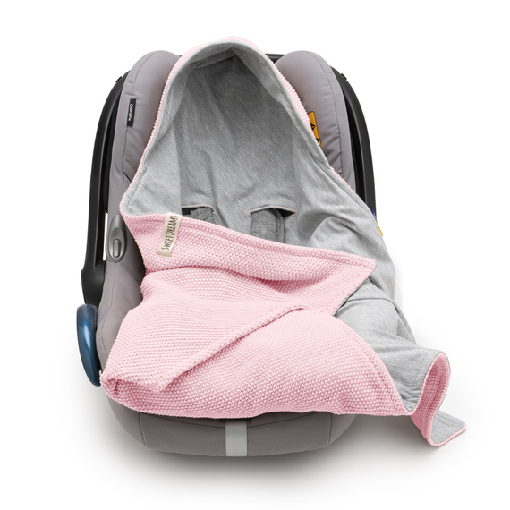 Einschlagdecke Babyschale StrickDecke 100% Baumwolle für Kinderwagen Buggys 1039