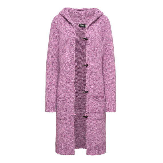 Damen Strick Jacke Mantel Pullover Neu mit Kapuze Beige Grau Warm