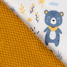 Mikos® GOTS zert. Babydecke 100% Bio Baumwolle Strickdecke Baumwolldecke Warme Babydecke Mädchen Jungen Baby Erstausstattung Für Neugeborene | 2 in 1 Kuscheltier und Kuscheldecke (1041)