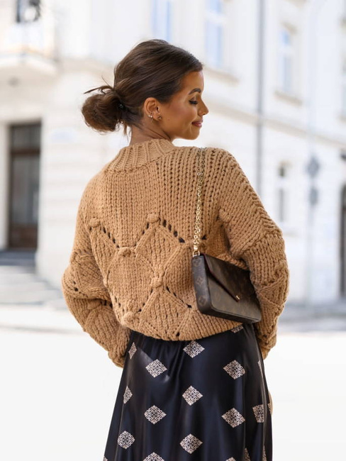 Luźny sweter Cocomore oversize karmelowy