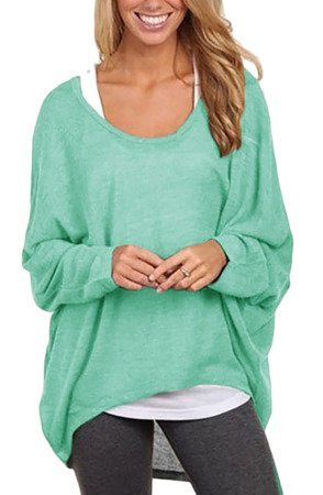 MIKOS SWETER DAMSKI OVERSIZE NIETOPERZ 611 miętowy