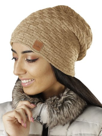 Mikos Polska klasyczna ciepła Damska czapka zimowa na ferie na narty podwójna podszyta polarem polski producent polski produkt krasnal smerfetka beani 654