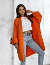 Kardigan Cocomore sweter z kieszeniami i długim rękawem pomarańczowy