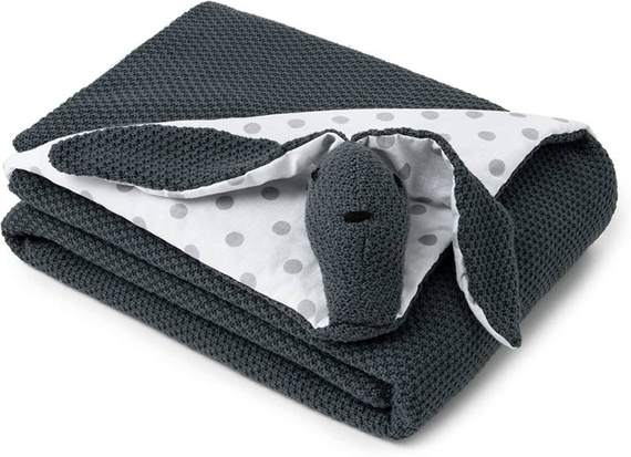Mikos® GOTS zert. Babydecke 100% Bio Baumwolle Strickdecke Baumwolldecke Warme Babydecke Mädchen Jungen Baby Erstausstattung Für Neugeborene | 2 in 1 Kuscheltier und Kuscheldecke (1042) 