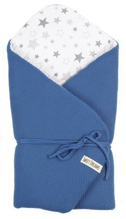 Mikos becik rożek niemowlęcy 75x75 bawełna 1024 jeans/gwiazdki