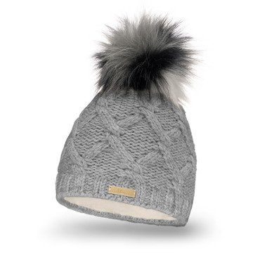 Mikos * Damen Wintermütze Innenfleece | Warme Winter Mütze Strickmütze mit Bommel | Gestrickte Weiche Bommelmütze | Einheitsgröße (682)