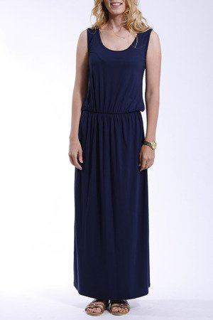 MIKOS DŁUGA LETNIA SUKIENKA NA RAMIĄCZKA - 369 granat