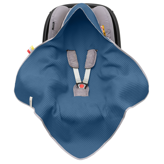 Einschlagdecke aus Waffelstoff für den Sommer 100% Baumwolle Baby Decke für Autositz Kuscheldecke Kinderwagedecke Für Kinderwagen Buggys z.B. Maxi Cosi Rosa Beige 3 Punkt Gurt (1038)