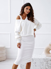 Komplet Me Gusta sukienka z bluzą biały
