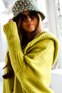 Sweter kardigan Me Gusta z kapturem limonka