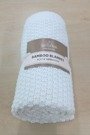 Mikos Kocyk bambusowo bawełniany tkany dziecięcy dzianinowy dziergany 80x100cm. 1027 biały